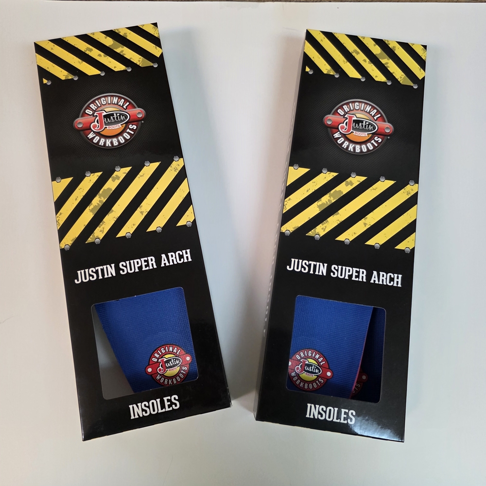 Justin Workboots Insoles Mens Size 12.5 - 13.5 Super Arch Replacement New 2 Pack